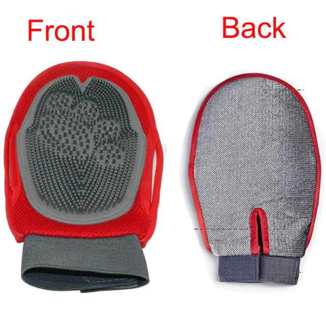 Double-Sided Dog Massage Glove for Bathing and Grooming